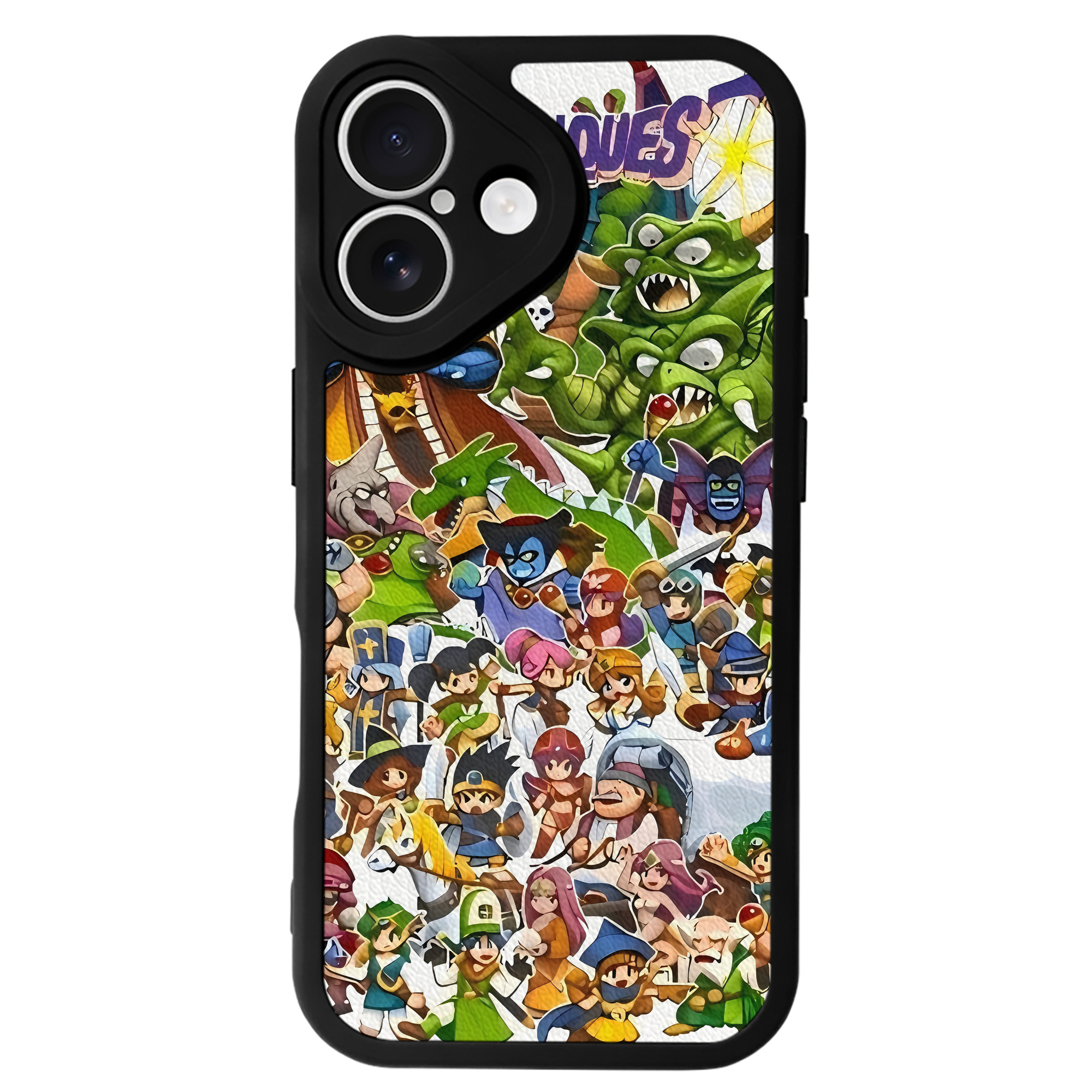 （画像用） ドラゴンクエスト Doragon Kuesuto Dragon Quest 【iPhone 16シリーズ対応】シリコンスマホケース（レザー調） 材質：シリコン